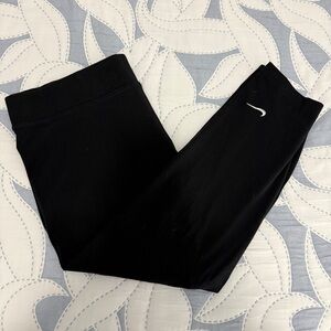 Nike Black Leggings with White Embroidered Swoosh Logo